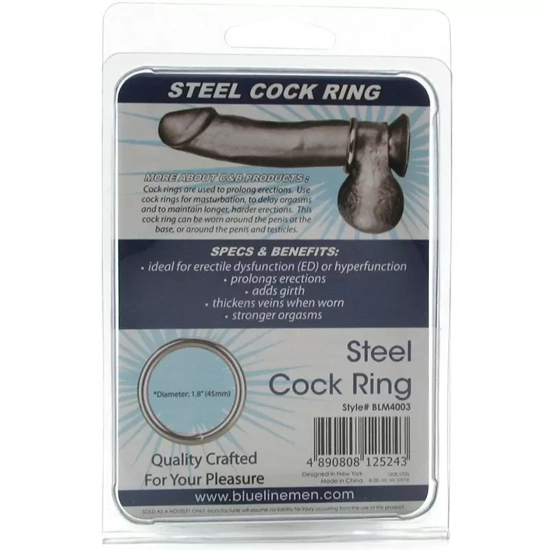 Стальное эрекционное кольцо Steel Cock Ring 1,8” – серебристый