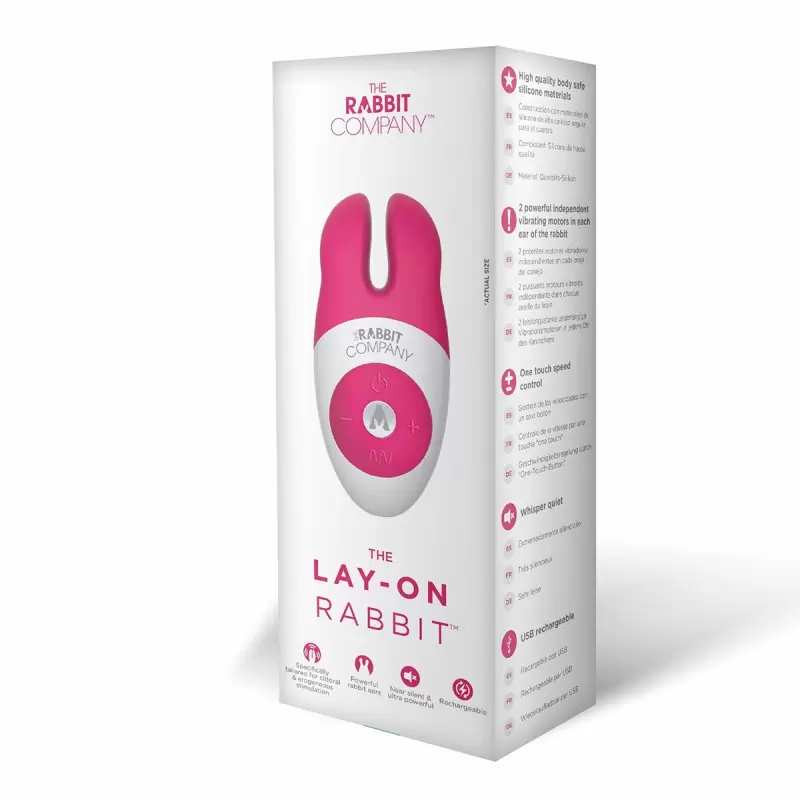 Миниатюрный вибратор-кролик с ушками и массажной точкой The Rabbit Company The Lay-On Rabbit – розовый