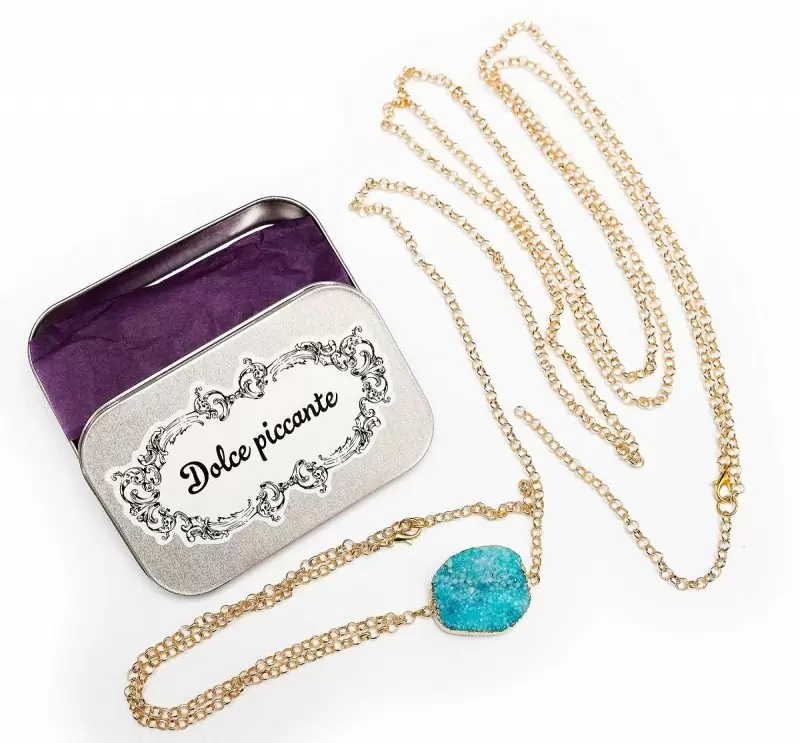 Золотистое колье на тело ручной работы с натуральным кварцем Dolce Piccante Brezza di mare - S