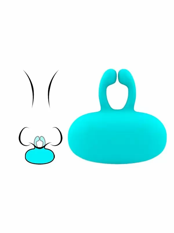 Вибратор для орального секса Youvic 4,9 см, с пультом Д/У, силикон, бирюзовый