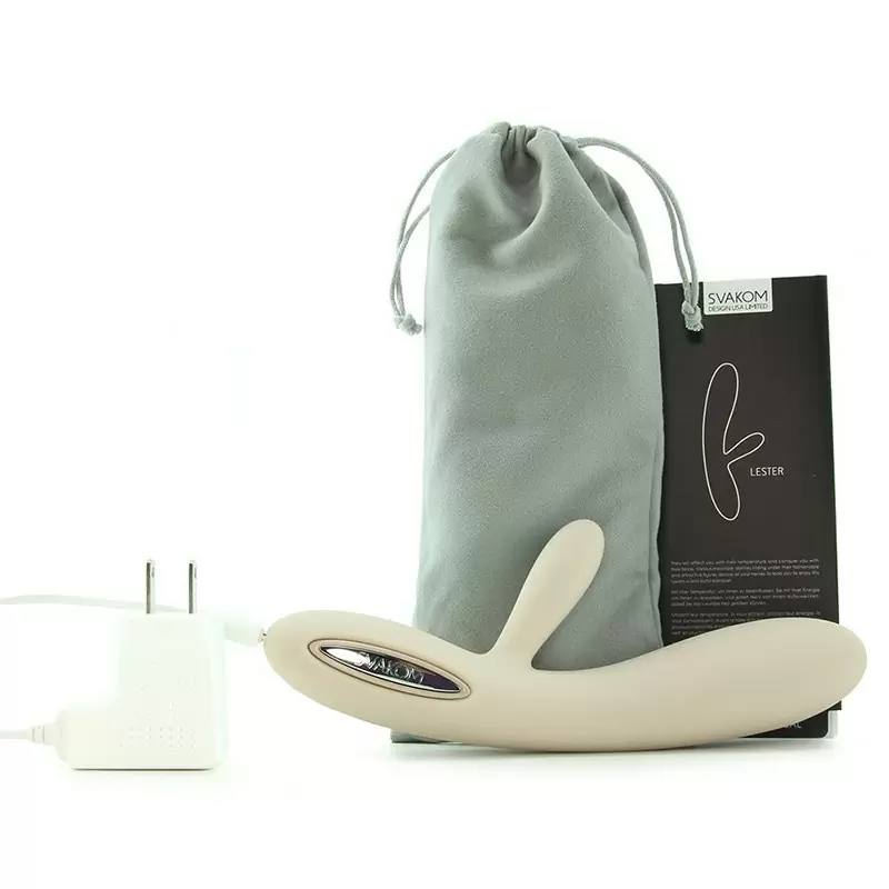 Вибромассажер Lester с функцией подогрева, интеллектуальный режим – бежевый