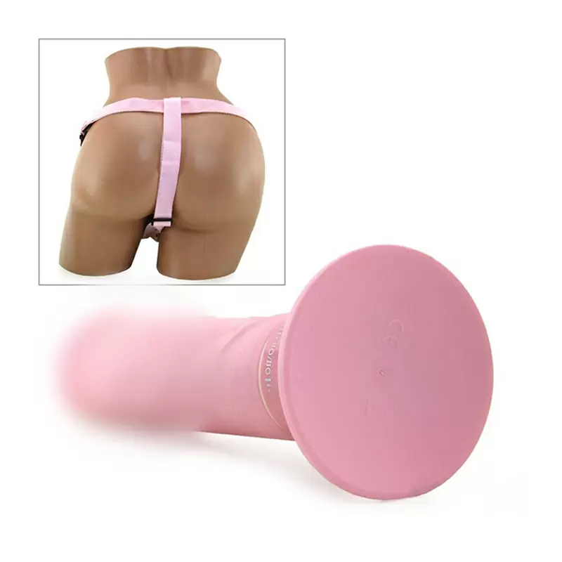 Фаллоимитатор с креплением Tru-Fit Vibrating Strap-On с вибрацией – розовый	