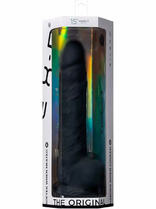 Реалистичный фаллоимитатор SILEXD Model 1, 38 см, силикон, черный