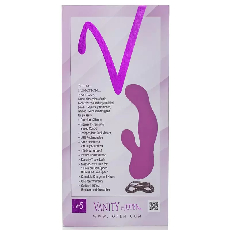 Вибромассажер со стимулятором клитора Vanity Vr5 перезаряжаемый – фиолетовый