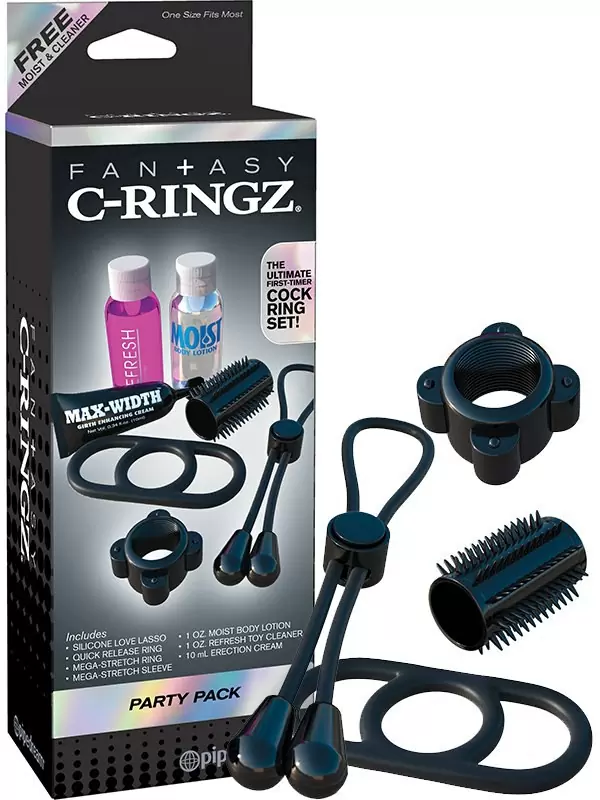 Набор эрекционных колец Party Pack – черный
