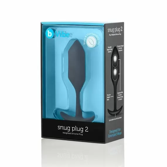 Пробка для ношения с вибрацией черная B-Vibe Vibrating Snug Plug 2
