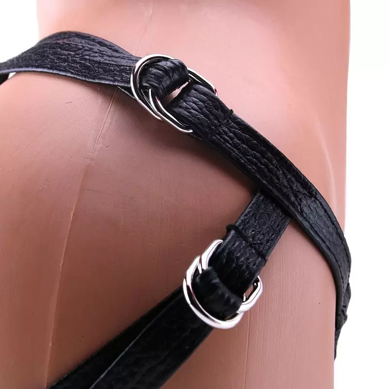 Страпон-трусики с вибрацией Leather Fantasy Harness кожаные