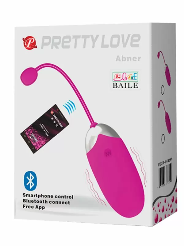 Интерактивное виброяйцо Pretty love abner, 18 см, 12 режимов, управление через приложение, розовый