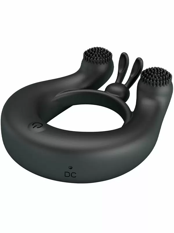 Перезаряжаемое эрекционное виброкольцо Baile Dahlia, двойной мотор, 12 режимов, силикон