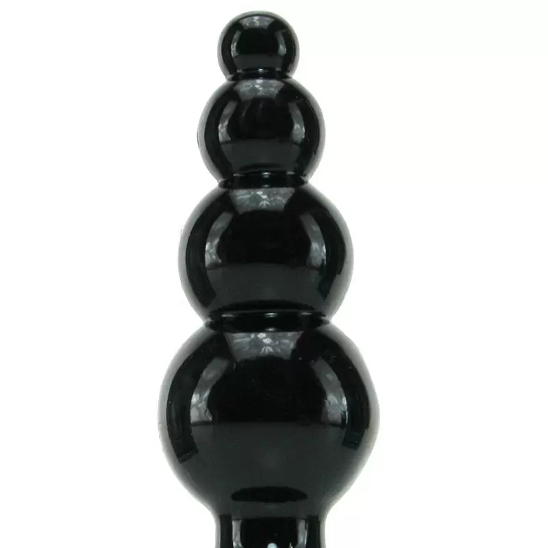 Анальная пробка с кольцом Jolie Ripples Medium – черная