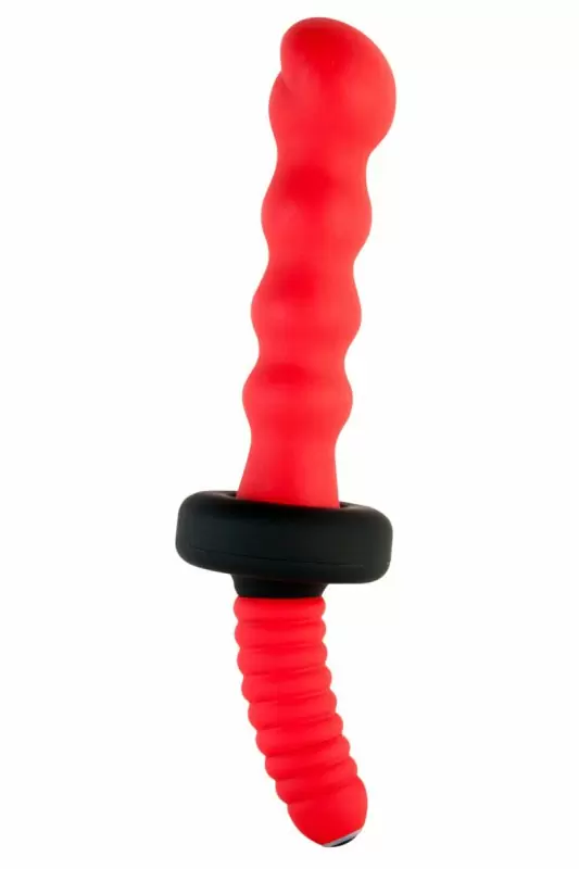 Анальный волнистый вибратор с двойным мотором TOYFA Black&Red – красный