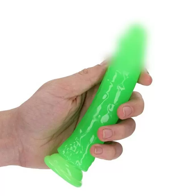 Фаллоимитатор на присоске «Slim Realistic Dildo With Suction Cup» люминесцентный