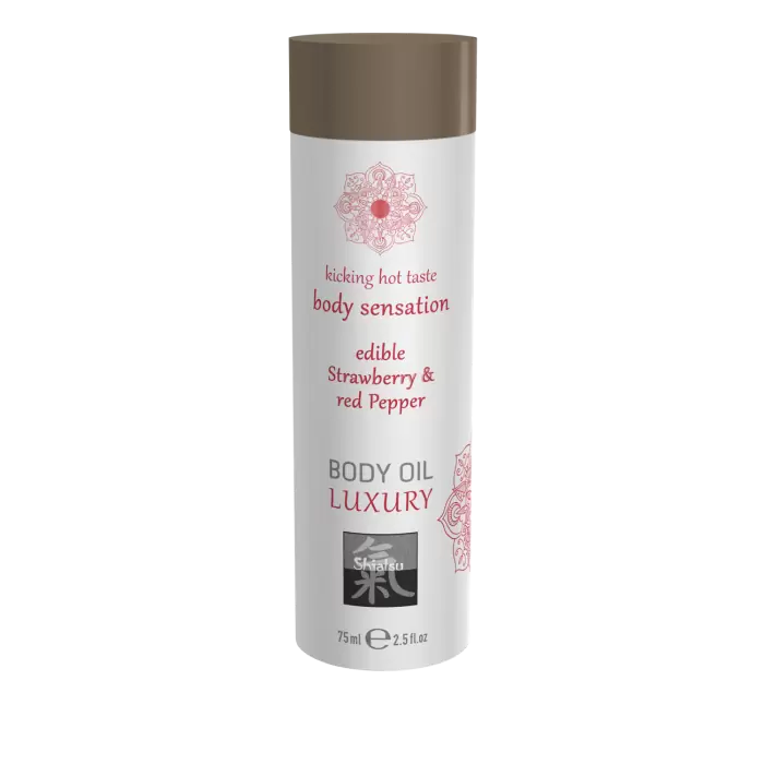 Съедобное масло для тела Клубника&Красный перец