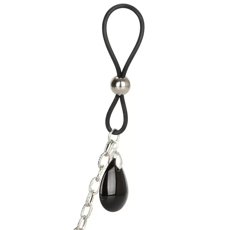 Зажимы на соски Chain Jewelry - Onyx на цепочке с подвесками –  черный