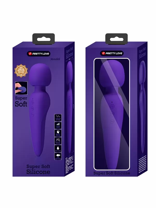 Элегантный вибратор-ванд Pretty Love Meredith, 21,5 см, 7 режимов, фиолетовый