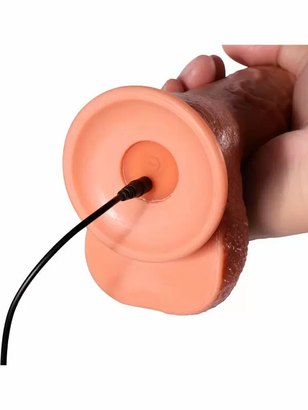 Реалистичный фаллоимитатор REAL, с пультом Д/У, 20 режимов, 22 см, ТПЕ