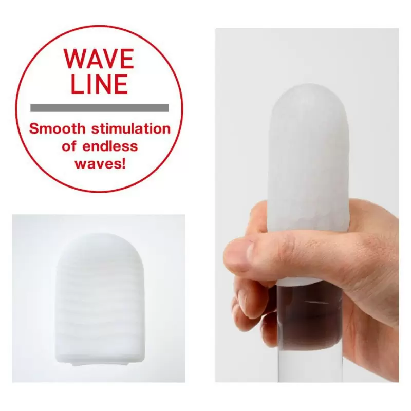 Карманный мастурбатор Tenga Wave Line – белый