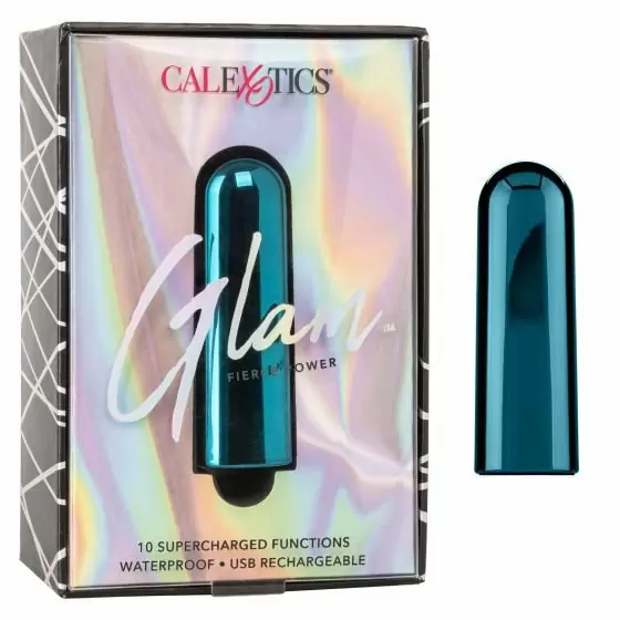 Компактная вибропуля Glam - BLUE, 9 см, 10 режимов, синий