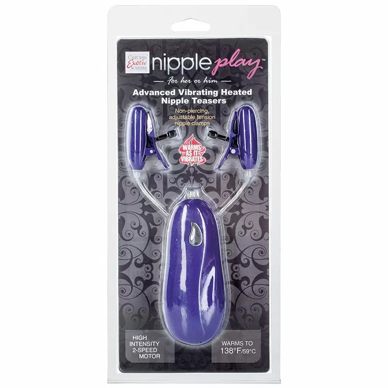 Продвинутые виброзажимы на соски Advanced Heated Nipple Teasers с подогревом – фиолетовый