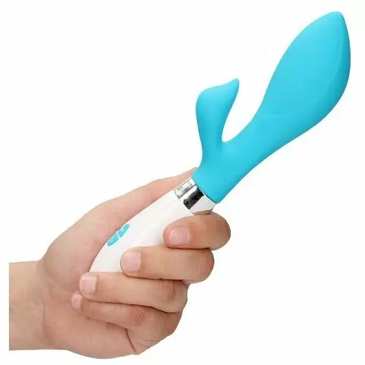 Изогнутый вибратор-кролик Achelois, 21,8 см, 10 режимов, бирюзовый