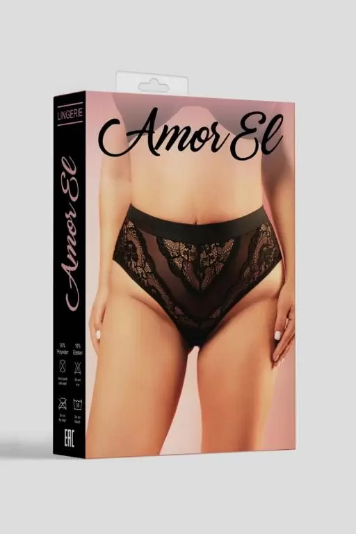 Черные трусики Amor El — элегантные, размер Queen-Size