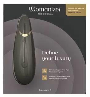 Вакуумный стимулятор клитора Womanizer Womanizer Premium 2. Автопилот, функция умного отключения звука, 14 ур. интенсивности. Черный