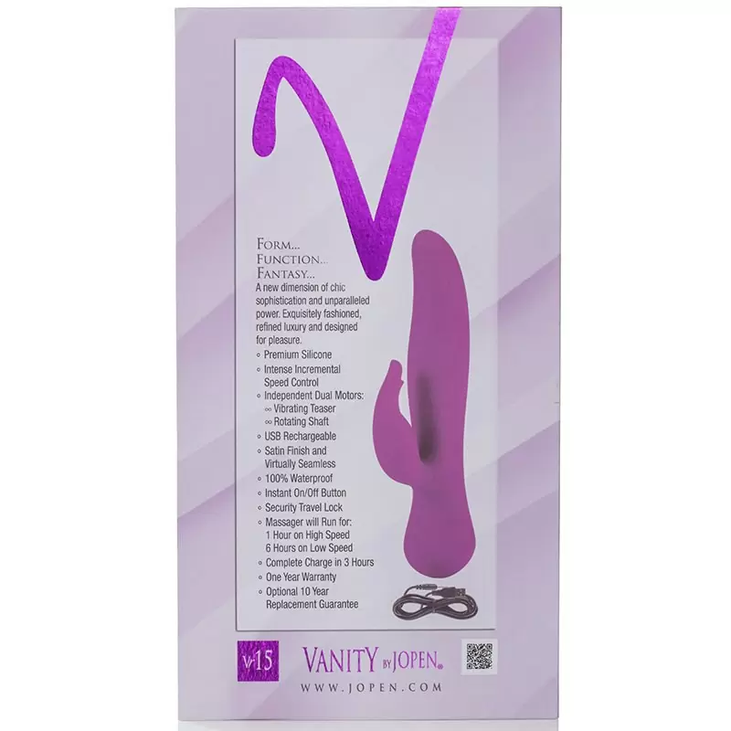 Вибромассажер Vanity Vr15 со стимулятором клитора в форме ротика – фиолетовый