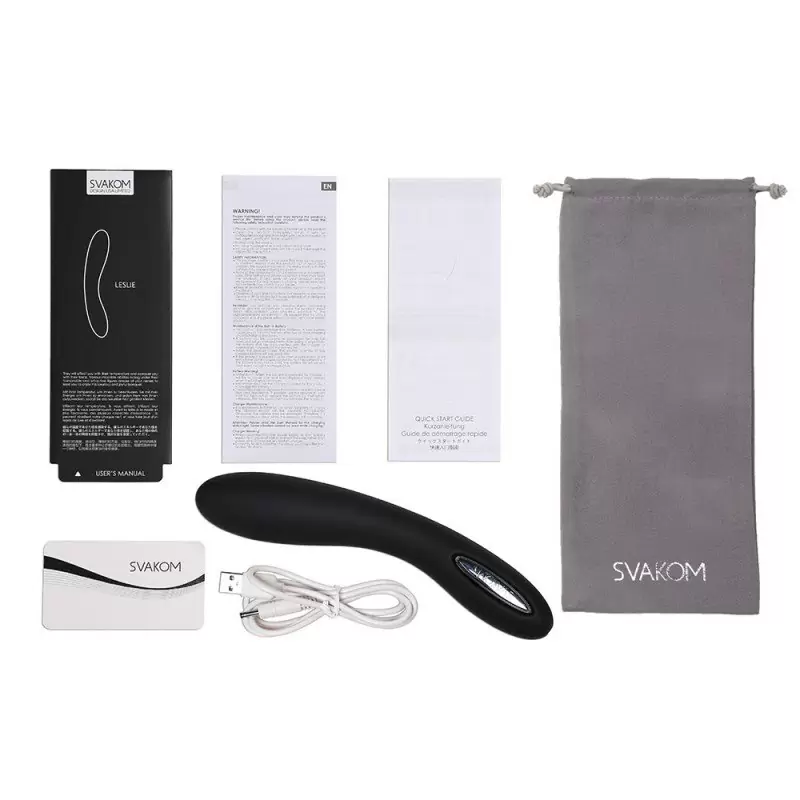 Вибромассажер Leslie с функцией подогрева, интеллектуальный режим – черный