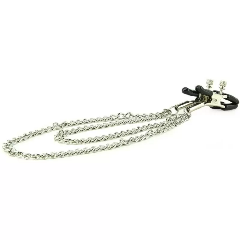 Зажимы на соски Nipple Play Tiered Nipple Clamps с двойной цепочкой – серебристый