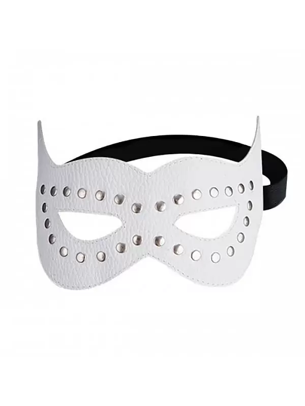 Маска кожаная Sitabella открытая – белый