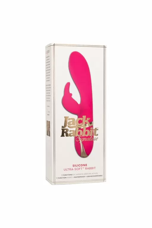 Элегантный вибратор-кролик Ultra-Soft Rabbit, с двумя моторами, 22,8 см, розовый