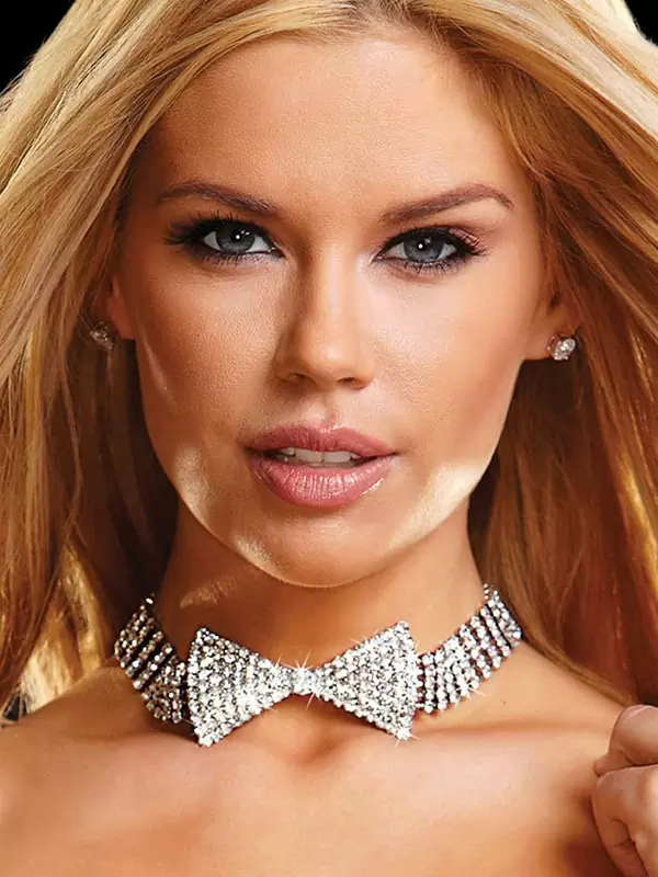 Ожерелье-бабочка Ann Devine - All Rhinestone Bow Tie Choker из кристаллов – серебристый