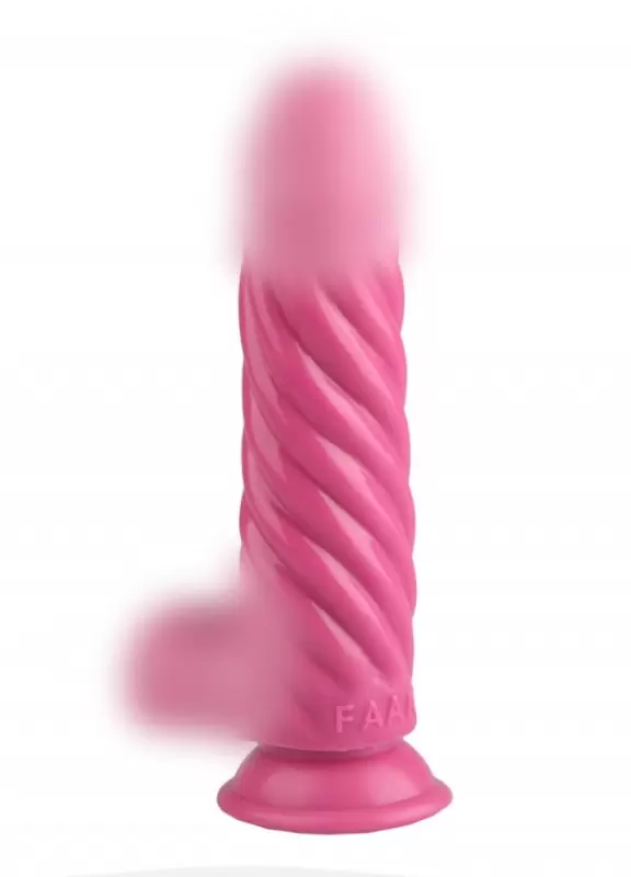 Рельефный фаллоимитатор 21 см, розовый