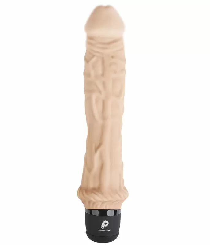 Реалистичный вибратор PowerCocks Girthy Realistic Vibrator, 24,5 см, 4 режима, силикон