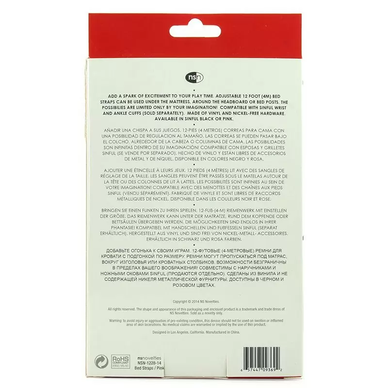 Фиксаторы для кровати Sinful Bed Restraint Strap – розовые