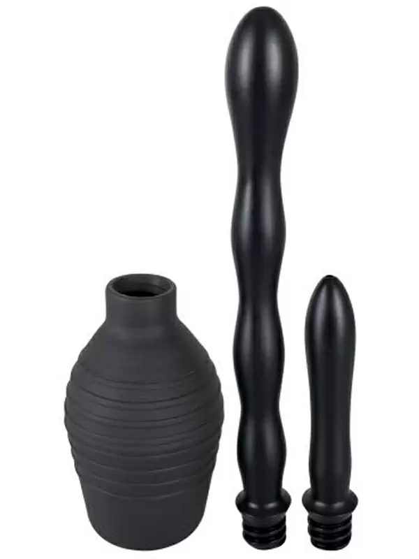 Анальный душ Orion Shower Me, две насадки, 23 см, ПВХ, черный