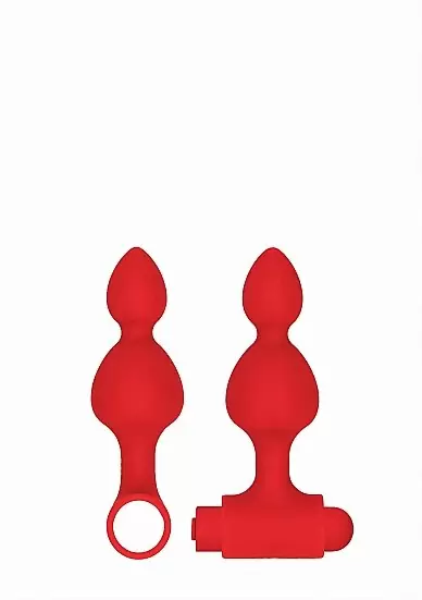 Набор анальных стимуляторов USB-Rechargeable Anal Set — красный, с зарядкой