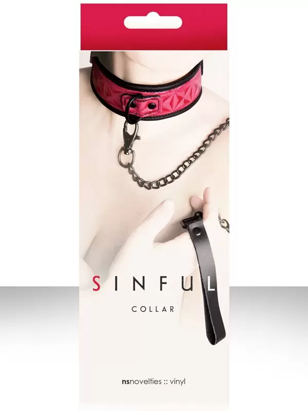 Ошейник с цепью-поводком Sinful - Collar