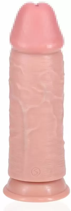 Реалистичный фаллоимитатор Shots Toys Extra Thick Straight without Balls, на присоске, с набухшими венами, 23 см х 7,6 см, ПВХ, телесный