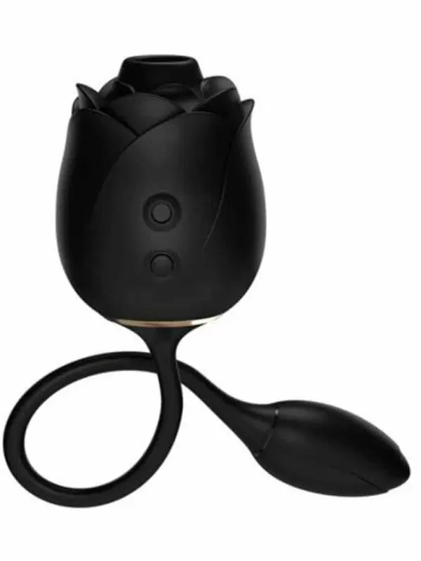 Бесконтактный стимулятор клитора Fifty Shades of Grey Dark Blushing Rose, 4 скорости, в форме розы, черный | Он и Она 18+