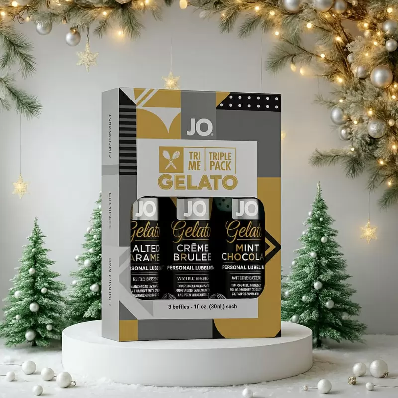 Новогодний набор. 3 вкусовых лубриканта Gelato: соленая карамель, крем-брюле, мятный шоколад