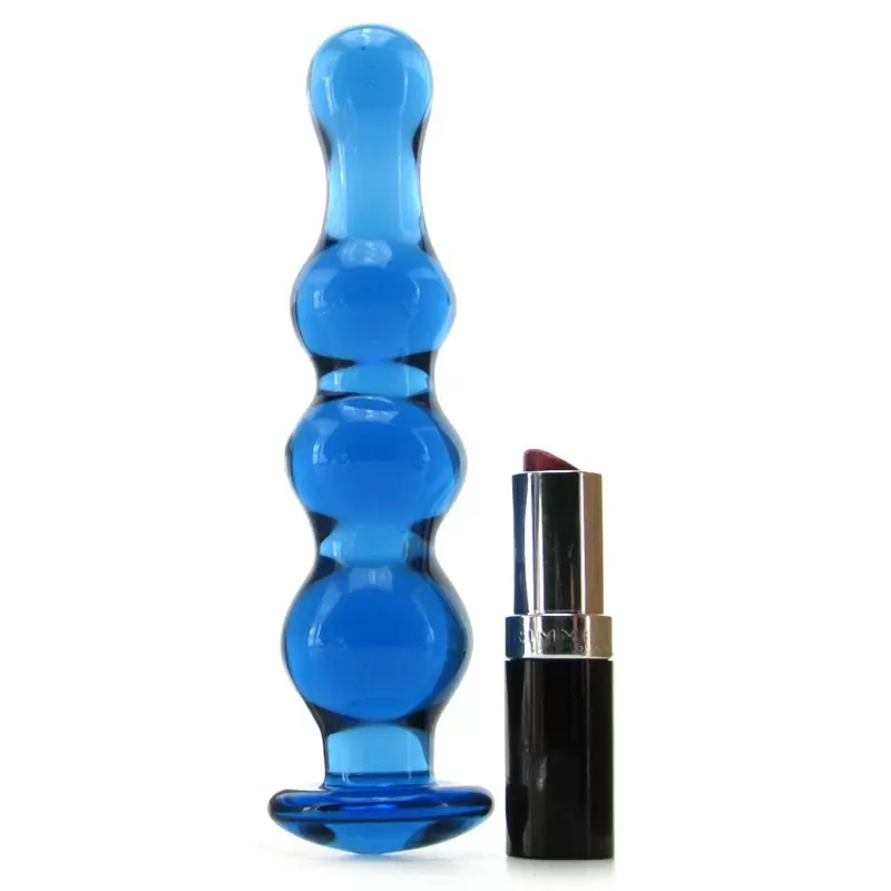 Анальная елочка из стекла Crystal Ripples – голубая