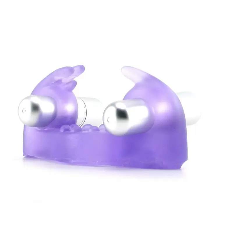 Кольцо для поддержания эрекции с двумя вибростимуляторами Wireless Rockin' Rabbit – фиолетовый