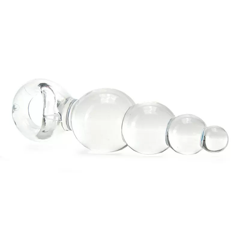 Анальная пробка с кольцом Jolie Ripples Medium – прозрачная