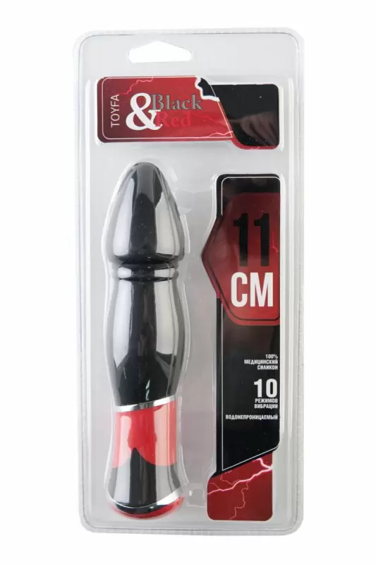 Вибратор в форме «тюльпана» TOYFA Black&Red – чёрный 