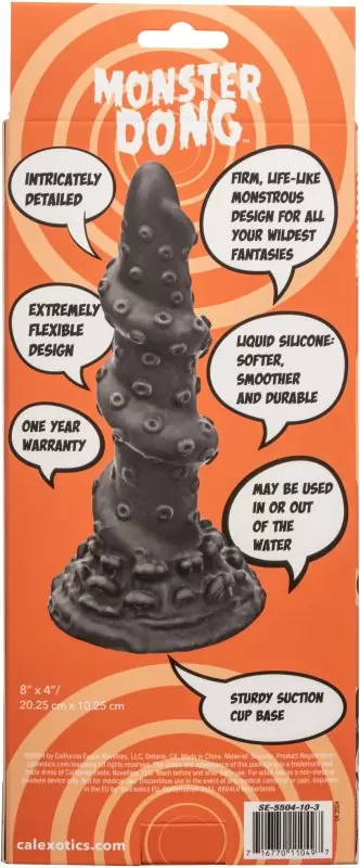Необычный фаллоимитатор Monster Dong The Kraken, 20,2 см, тентакля, силикон, черный