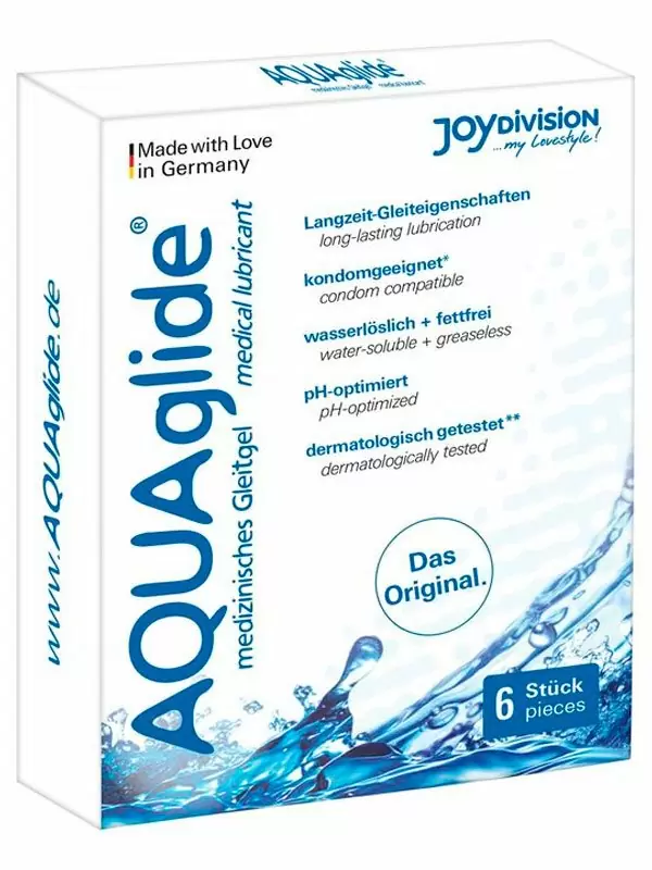 Вагинальная смазка JoyDivision AQUAglide на водной основе, 6 шт по 3 мл