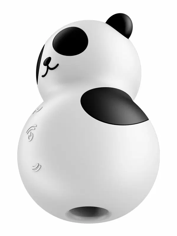 Вакуумный стимулятор клитора Satisfyer POCKET PANDA, технология Air Pulse, 8,8 см, 23 режима, в форме панды, черный с белым