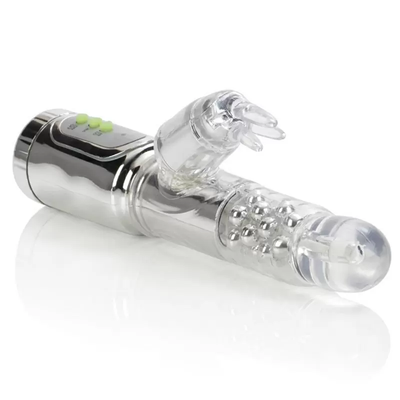 Классический Хай-Тек вибромассажер Triple Frenzy – серебристый