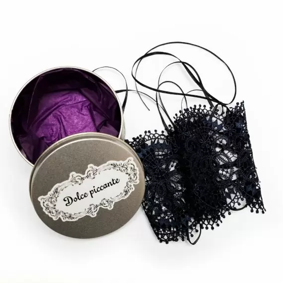 Синие кружевные манжеты ручной работы Dolce Piccante Tentazione - S/M